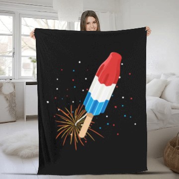 Discover Fireworks Popsicle American Flag 4th of July Fleece Blankets