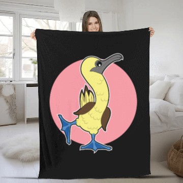 Discover Blue Footed Booby Funny Funky Dancing Sea Bird Fleece Blankets