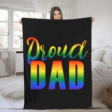 Discover Proud Dad LGBT Gay Pride Fleece Blankets