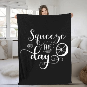 Discover Squeeze the Day Lemon Lime Citrus Fleece Blankets