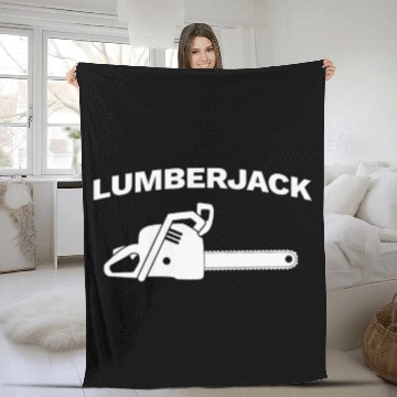 Discover Chainsaw Lumberjack Fleece Blankets