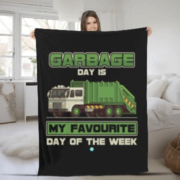 Discover Garbage Day Recycling Trash Truck Gift Idea Fleece Blankets
