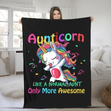 Discover Aunticorn Like A Normal Aunt Only Awesome Unicorn Fleece Blankets