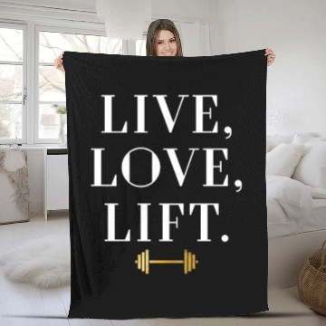 Discover Live Love Lift Workout Loose Fit Gifts Fleece Blankets