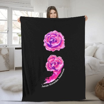Discover Rose Mental Health Suicide Prevention Awareness Fleece Blankets