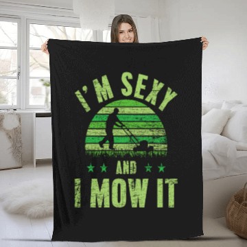 Discover Lawn Mowing Sexy Fleece Blankets