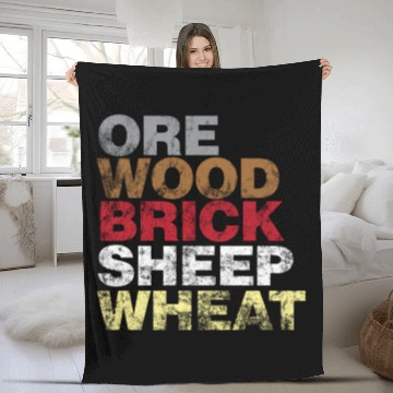 Discover Ore Wood Brick Sheet Wheat Funny Settlers Board Fleece Blankets