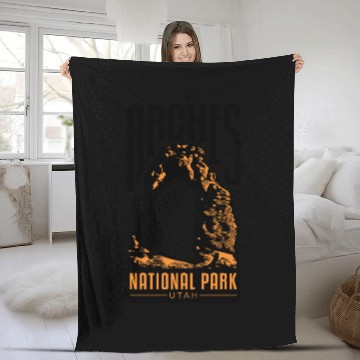 Discover Arches National Park - Utah Fleece Blankets