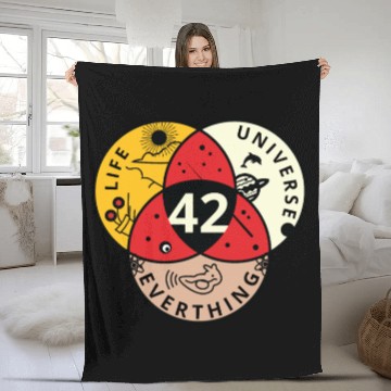 Discover 42 Angel Number Life Universe Everything Fleece Blankets