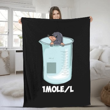 Discover One Mole Per Liter Funny Chemistry Science Joke Fleece Blankets