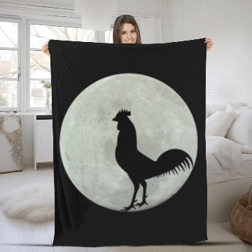 Discover Chicken Full Moon Fleece Blankets