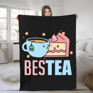 Discover BesTea Cake Slice Dessert Matching Coffee Herb Fleece Blankets