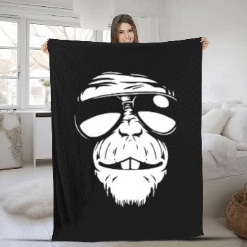Discover monkey funky gorilla Fleece Blankets