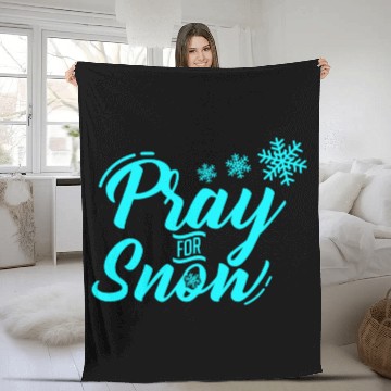 Discover Pray for Snow Snow White Christmas Praying Fleece Blankets