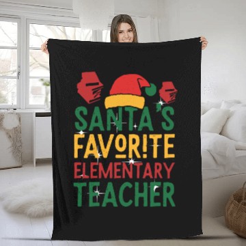 Discover Santa's favorite elementary teacher Fleece Blankets