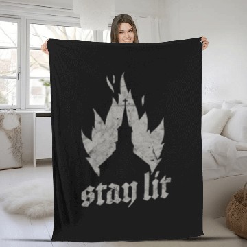Discover Occult Burning Church - Unholy Satanic Devil Fleece Blankets