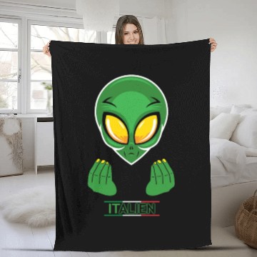 Discover Funny Alien Italian Italy Fleece Blankets
