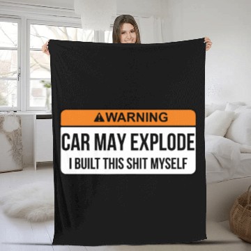 Discover Car May Explode i built this shit myself Fleece Blankets