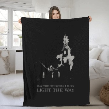 Discover Burning Church Occult Antichrist Satan Atheist Fleece Blankets