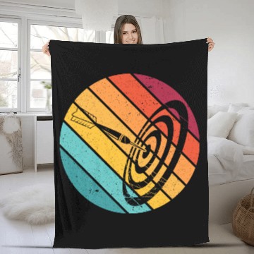 Discover Darts funny dart bullseye arrow gift board retro Fleece Blankets