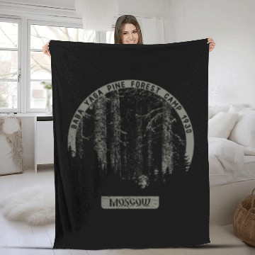 Discover Occult Russian Witch - Baba Yaga Satanic Vintage Fleece Blankets