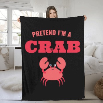 Discover Pretend I'm A Crab Lazy Halloween Costume Fleece Blankets