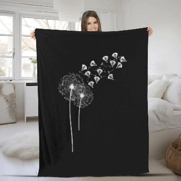 Discover Paragliding pilots fly out of dandelion Fleece Blankets