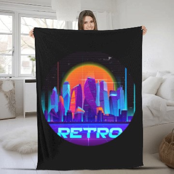 Discover Synthwave Space: Retrowave Fleece Blankets