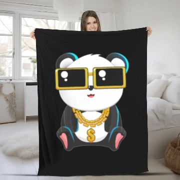 Discover Panda Bear Gangster Chibi Anime Gangsta Lover Fleece Blankets