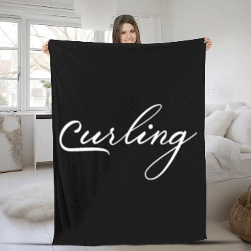 Discover Team Curler Curling Player Curling Winter Sports Fleece Blankets