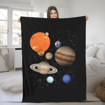 Discover realistic Solar System planet Outer Space Explorer Fleece Blankets