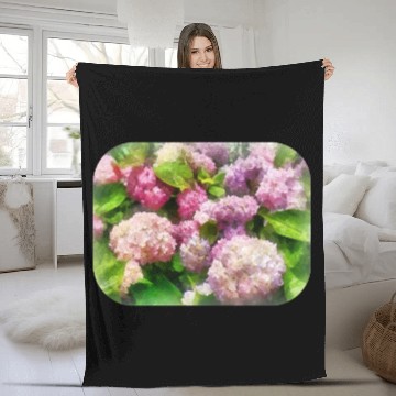 Discover Pink and Lavender Hydrangea Fleece Blankets