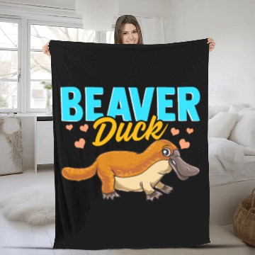 Discover Beaver Duck Platypus Pun Cute Duck Billed Platypus Fleece Blankets
