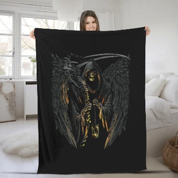 Discover Scary Creepy Grim Reaper Halloween Party Costume Fleece Blankets