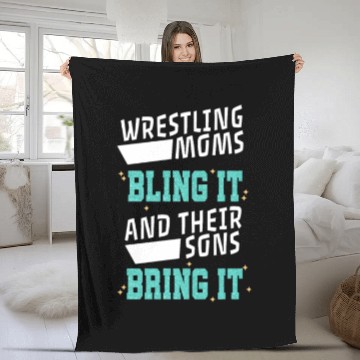 Discover Wrestling Moms Bling Wrestler Mother Fleece Blankets