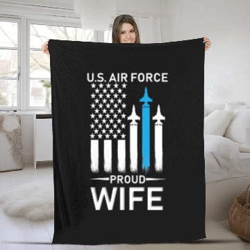 Discover Proud Air Force Wife Fleece Blankets