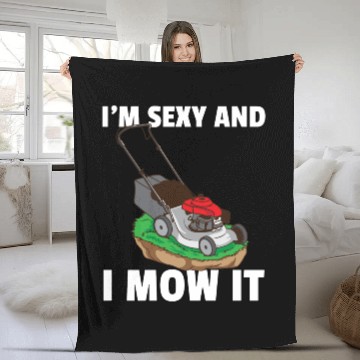 Discover lawn mowing lawn mower garden gardener Fleece Blankets
