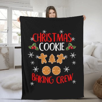 Discover Christmas Cookie Baking Crew Fleece Blankets