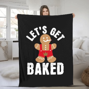 Discover Funny Weed Pot Cannabis Stoner Christmas Gift Fleece Blankets