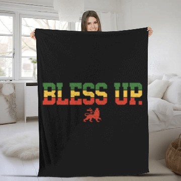 Discover Bless Up - Lion Of Judah Rastafari Reggae Rasta Fleece Blankets