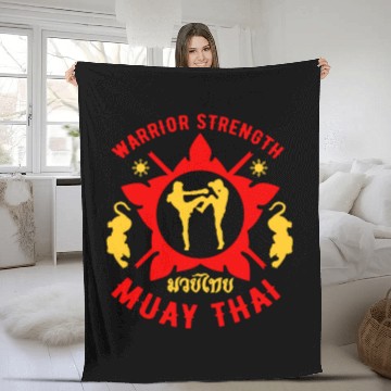 Discover Tigar Muay Thai MMA Retro Warrior MMA Training Fleece Blankets