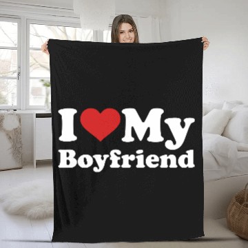 Discover I love my boyfriend Fleece Blankets