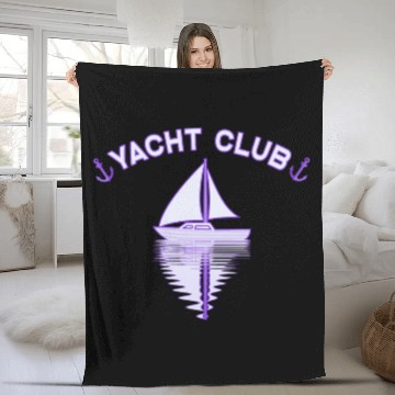 Discover Yacht Club sailing ship sailing anchor Fleece Blankets