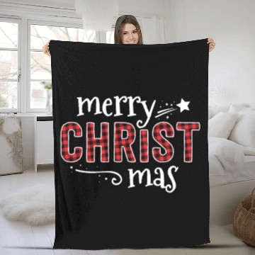 Discover Buffalo Plaid Merry Christ Mas Fleece Blankets Christmas