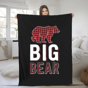 Discover Big Bear Kids Red Buffalo Plaid Matching Family Fleece Blankets