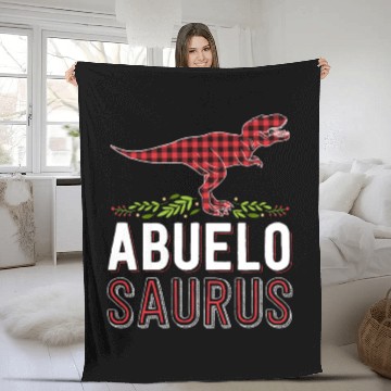 Discover Abuelo Saurus T Rex Red Plaid Matching Family Fleece Blankets