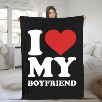 Discover I love my boyfriend Fleece Blankets