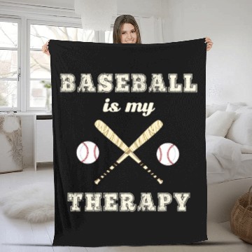 Discover Baseball Is My Therapy Homerun evolution Fleece Blankets
