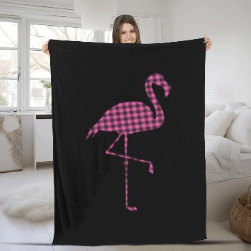 Discover Pink Buffalo Plaid Flamingo Christmas Family Fleece Blankets