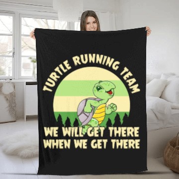 Discover Turtle Running Team Fleece Blankets